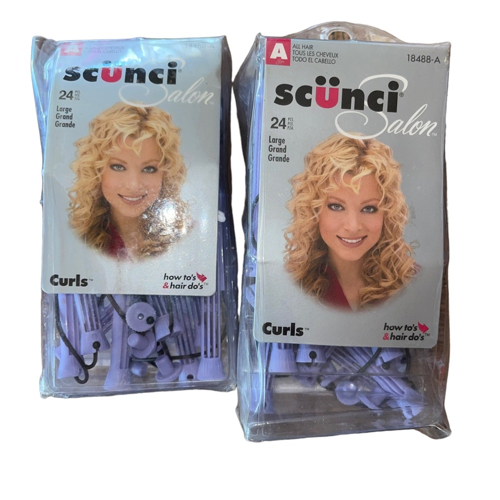 SCUNCI Salon Professional Perm Rod Curlers 24 Large Microban 18588-A Purple New.